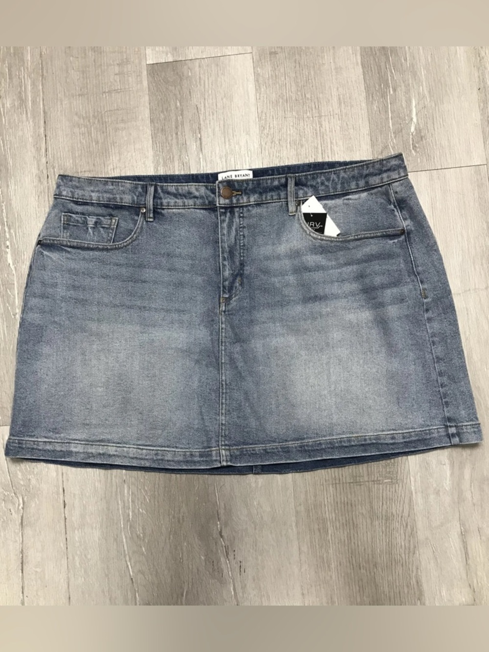 Lane Bryant Medium Wash Blue Denim Mini Skirt - New! - Size 22